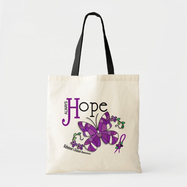 Bolso De Tela Enfermedad de Alzheimer, mariposa de vidrio mancha (Frente)