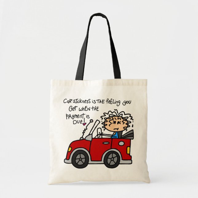 Bolso De Tela Enfermedad del coche humorístico (Frente)