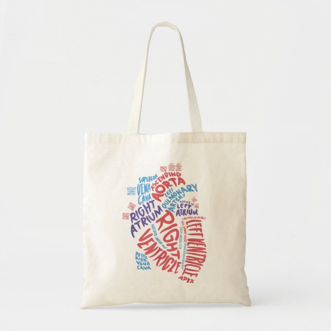Bolso De Tela Enfermera cardiaca anatómica Cardiología Médica (Frente)