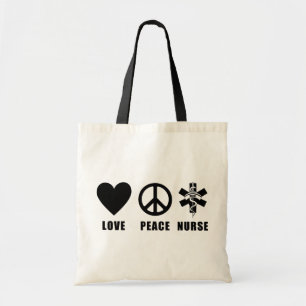 Bolso De Tela Enfermera de la paz del amor