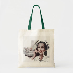 Bolso De Tela Enfermera de la sala de hospital del vintage en el