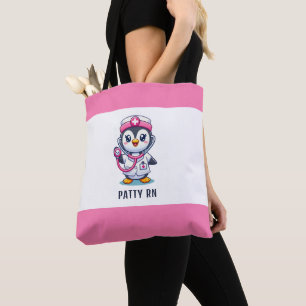 Bolso De Tela Enfermera de pingüino cutáneo Personalizado de est