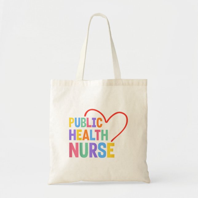 Bolso De Tela Enfermera de Salud Pública Corazón (Frente)