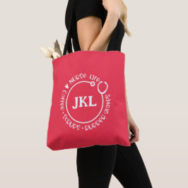 Bolso De Tela Enfermera de Stethoscope Monogramada moderna de co