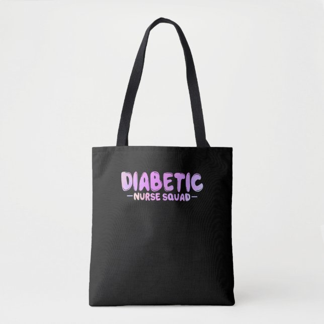 Bolso De Tela Enfermera diabética Escuadrón divertida Enfermería (Anverso)