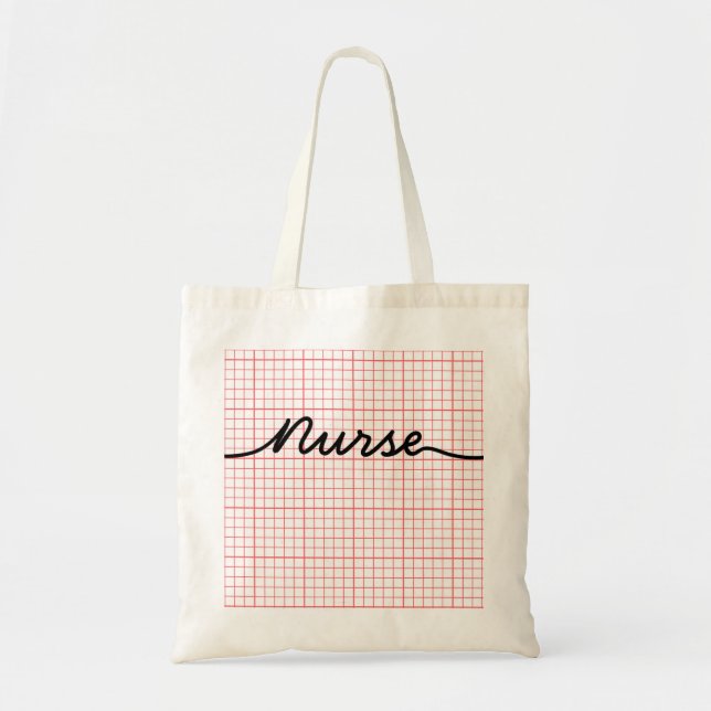 Bolso De Tela enfermera ecg ekg rhythm strim cardíaco (Frente)
