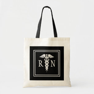 Bolso De Tela Enfermera elegante de Caducto Blanco con presupues