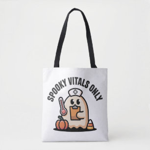 Bolso De Tela Enfermera Fantasma de Vitals Espeluznantes Solo Ha