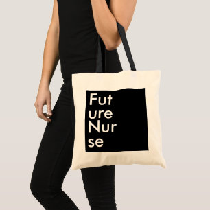 Bolso De Tela Enfermera Futuro Cuadrado Negro