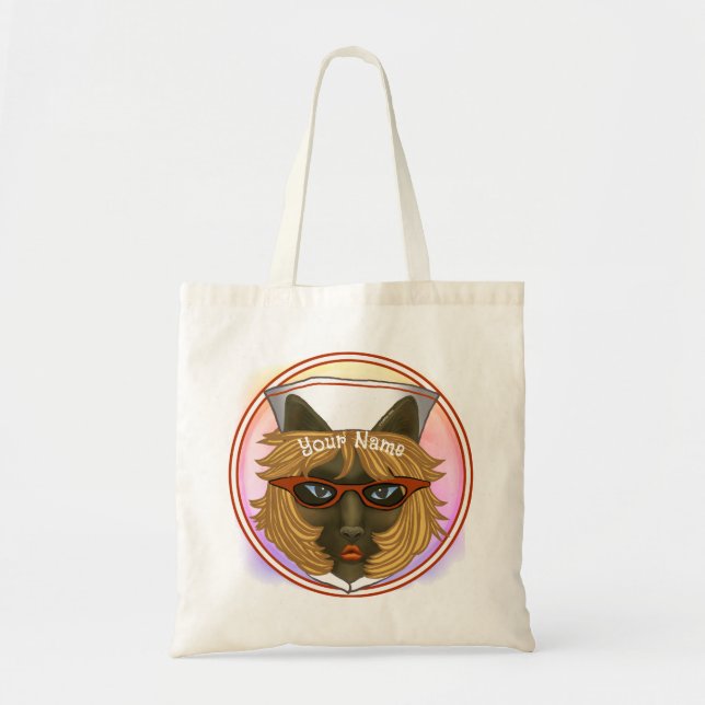 Bolso De Tela Enfermera Gato  (Frente)