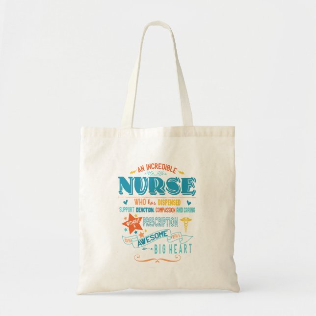 Bolso De Tela enfermera increíble, compras de la graduación de (Frente)