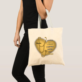 Bolso De Tela Enfermera LPN Corazón Amarillo