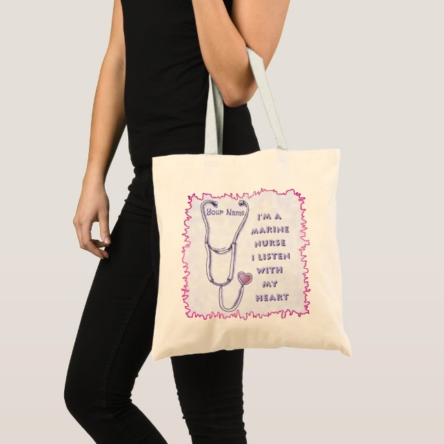 Bolso De Tela Enfermera marina Stethoscope (Anverso (producto))