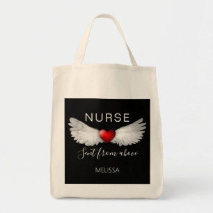 Bolso De Tela Enfermera Médica Ángel del Corazón Rojo Persona