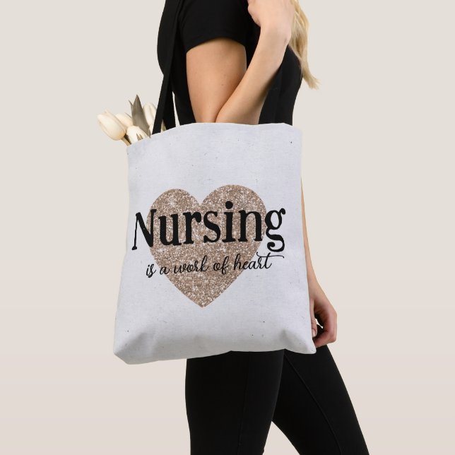 Bolso De Tela Enfermera, médica, "la Enfermería es una obra del  (Detalle)
