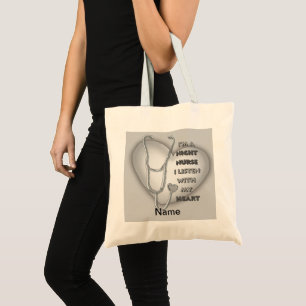 Bolso De Tela Enfermera nocturna Corazón Tote Bag