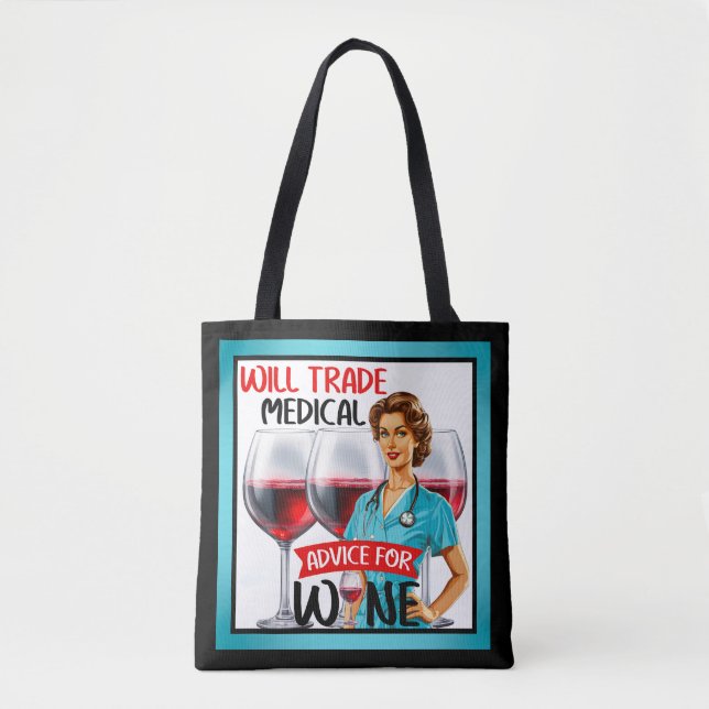 Bolso De Tela Enfermera Nostálgica Cute Pinup Asesoramiento Come (Anverso)