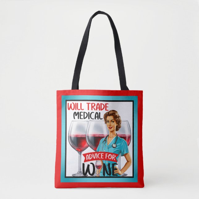 Bolso De Tela Enfermera Nostálgica Cute Pinup Asesoramiento Come (Anverso)