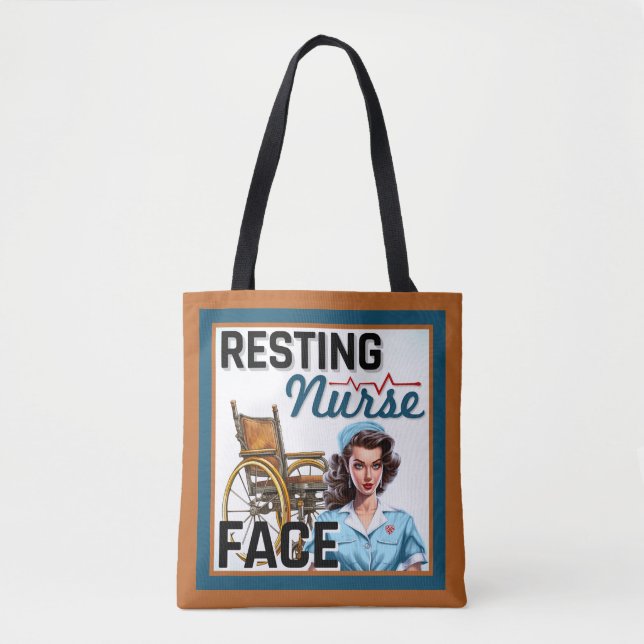 Bolso De Tela Enfermera nostálgica lindo Pinup Enfermera de enfe (Anverso)