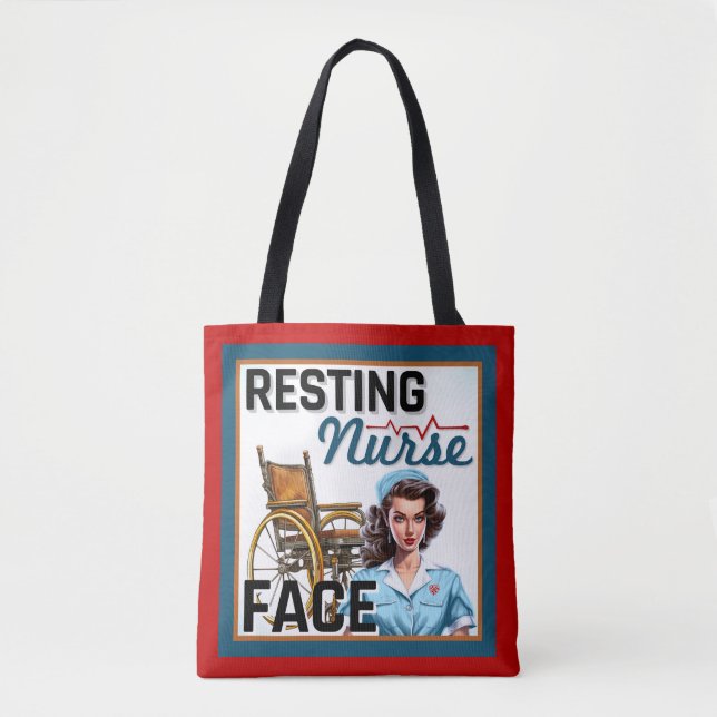 Bolso De Tela Enfermera nostálgica lindo Pinup Enfermera de enfe (Anverso)