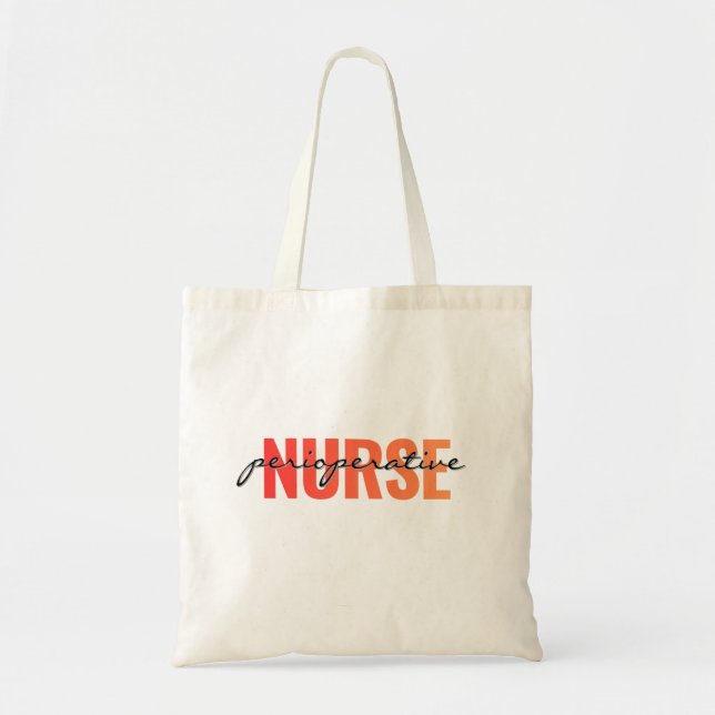 Bolso De Tela Enfermera Perioperatoria Tipografía Moderna (Frente)