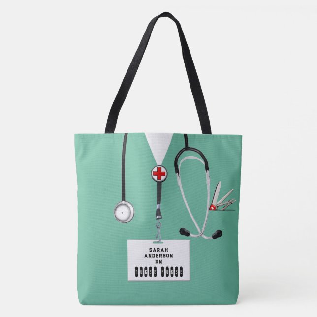 Bolso De Tela Enfermera Personalizada (Anverso)