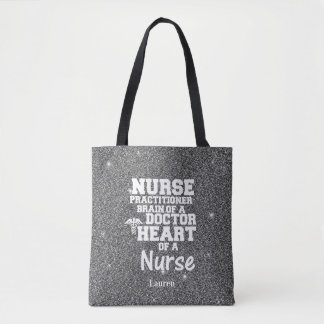Bolso De Tela Enfermera practicante Purpurina Tote gracioso