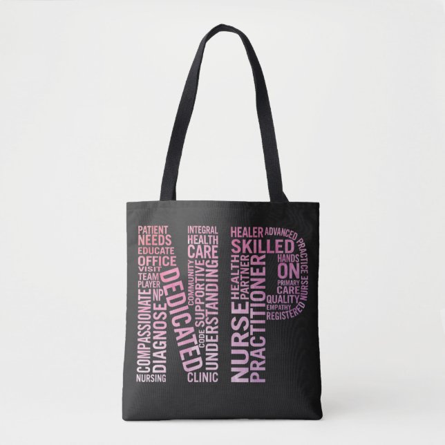 Bolso De Tela Enfermera Profesional NP Word Art (Anverso)