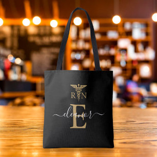 Bolso De Tela Enfermera registrada RN personalizada monograma or