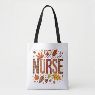 Bolso De Tela Enfermera Retro Bubble Letters Groovy