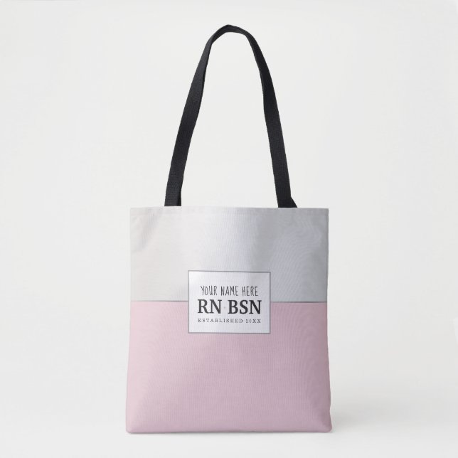 Bolso De Tela Enfermera RN BSN Simple Cute Personalizado (Anverso)