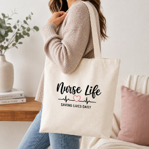 Bolso De Tela Enfermera Salvando Vidas Diariamente