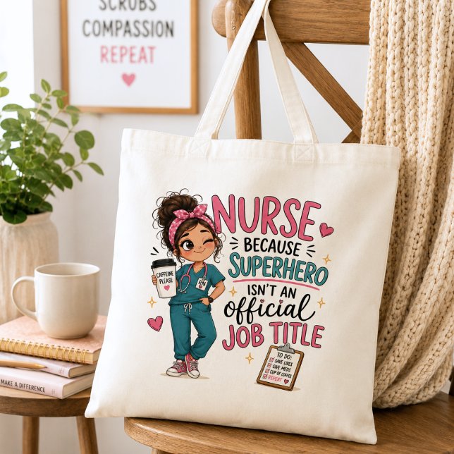Bolso De Tela Enfermera Superhéroe Caprichosa (Subido por el creador)