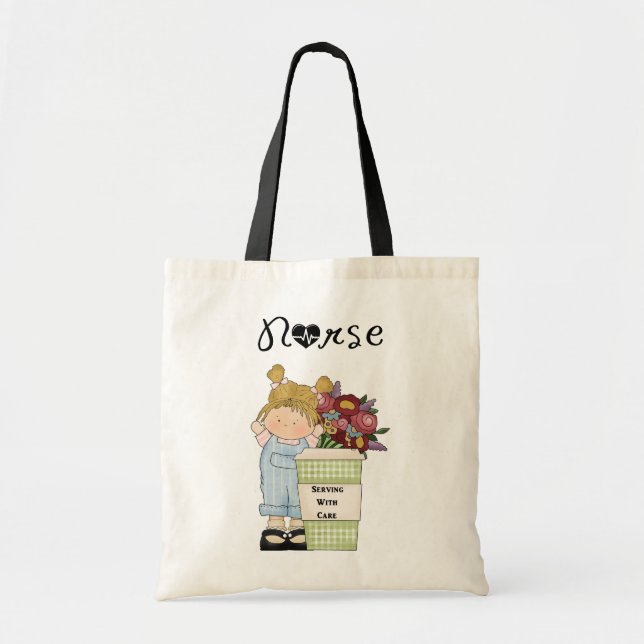 Bolso De Tela Enfermeras que sirven con cuidado (Frente)