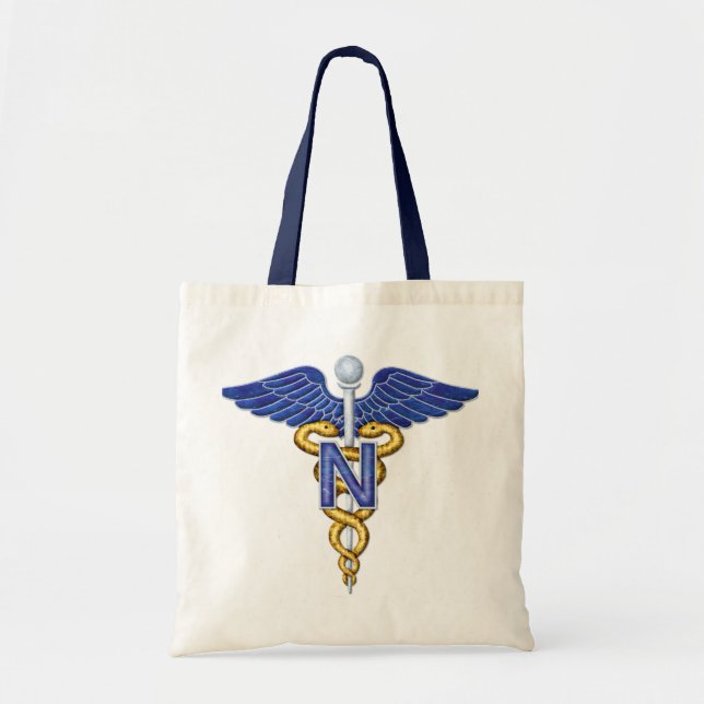 Bolso De Tela Enfermería Caduceus (Frente)
