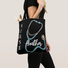 Bolso De Tela Enfermero de enfermera Stethoscope Verde azulado n