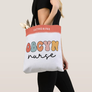 Bolso De Tela Enfermero Retro OBGYN personalizado