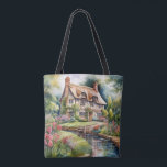 Bolso De Tela English Cottage<br><div class="desc">A Watercolour English cottage with garden</div>
