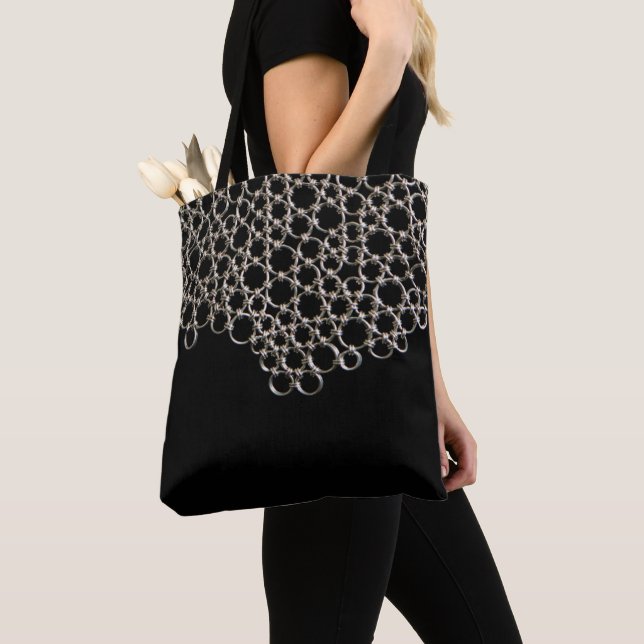 Bolso De Tela Enlaces de cadena negra (Detalle)