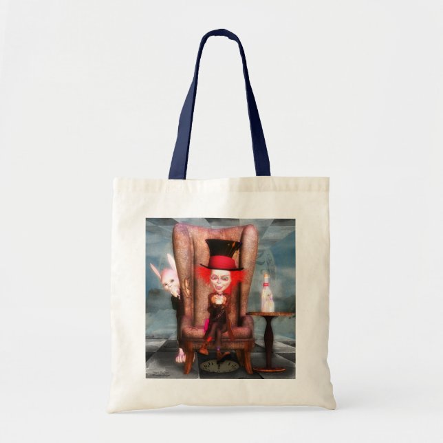 Bolso De Tela Enojado como diseñador Alicia del sombrerero en (Frente)