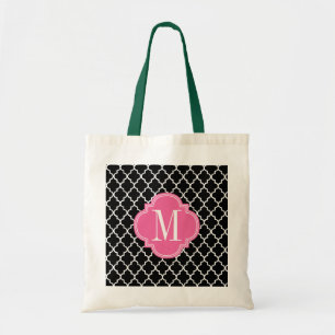 Bolso De Tela Enrejado marroquí negro elegante personalizado