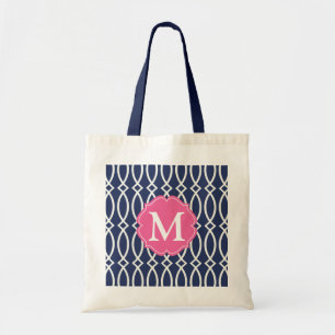 Bolso De Tela Enrejado moderno de los azules marinos elegantes