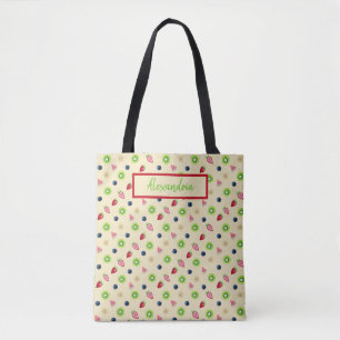 Bolso De Tela Ensalada De Frutas Brillante Y Colorida Con Fondo 