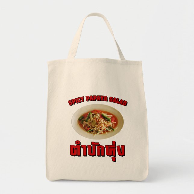 Bolso De Tela Ensalada de Papaya picante [Tam Mak Hung] (Frente)