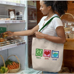 Bolso De Tela Ensaladas de amor por la paz barra de ensaladas ti<br><div class="desc">Ensaladas de amor por la paz. Un lindo regalo de amante de la ensalada.</div>