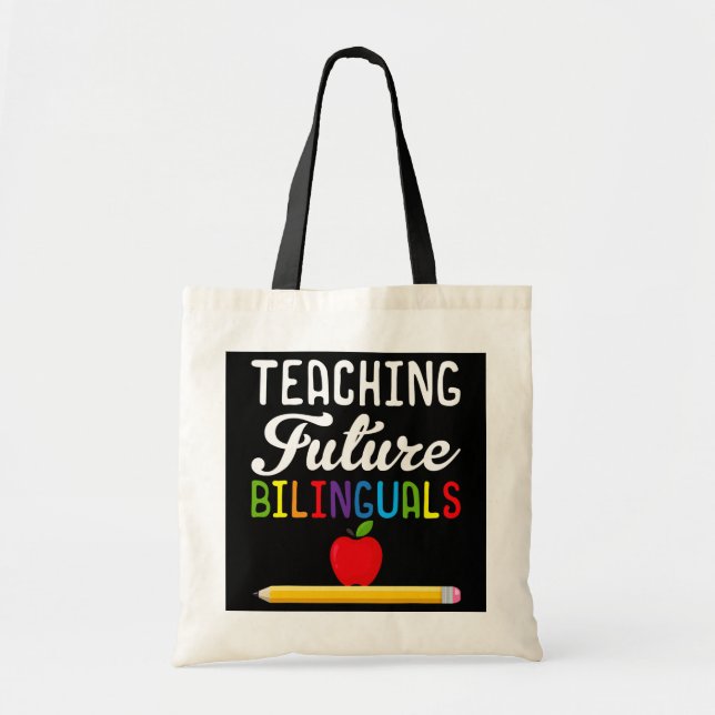 Bolso De Tela Enseñando futuro bilingüe profesor de español (Frente)