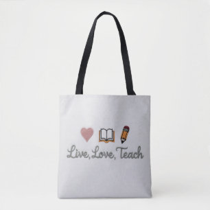 Bolso De Tela Enseñanza de amor en vivo Tote Crossbody