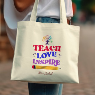 Bolso De Tela Enseñanza Minimalista moderna inspiró al profesor