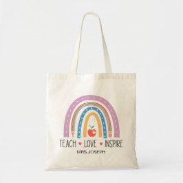 Bolso De Tela Enseñar Amar Inspirar Maestro
