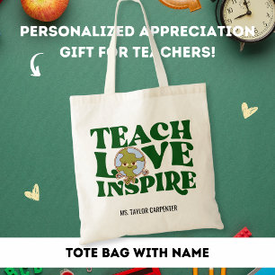 Bolso De Tela Enseñar Amar Inspirar Regalo de Agradecimiento par